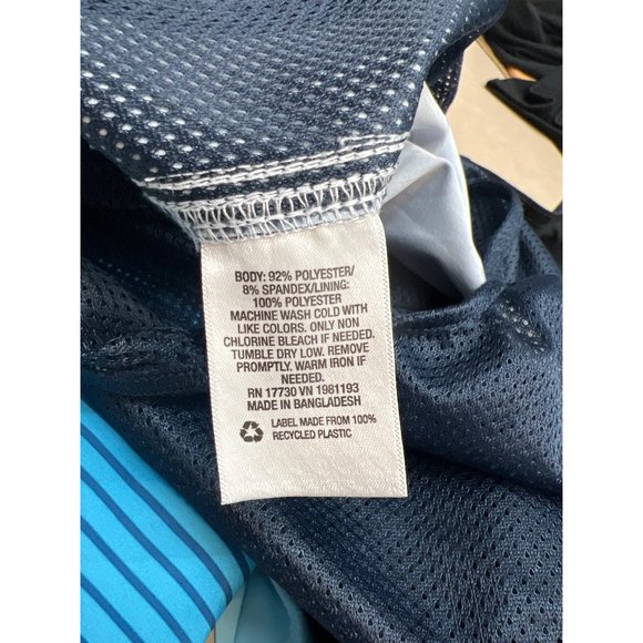 Men's Big & Tall 9" Suspension Striped Swim Shorts Goodfellow & Co Navy Blue 3XL - Picture 8 of 9